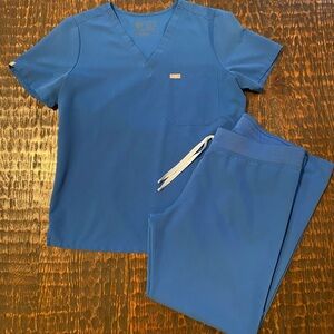 Figs Size L Scrubs Set Royal Blue